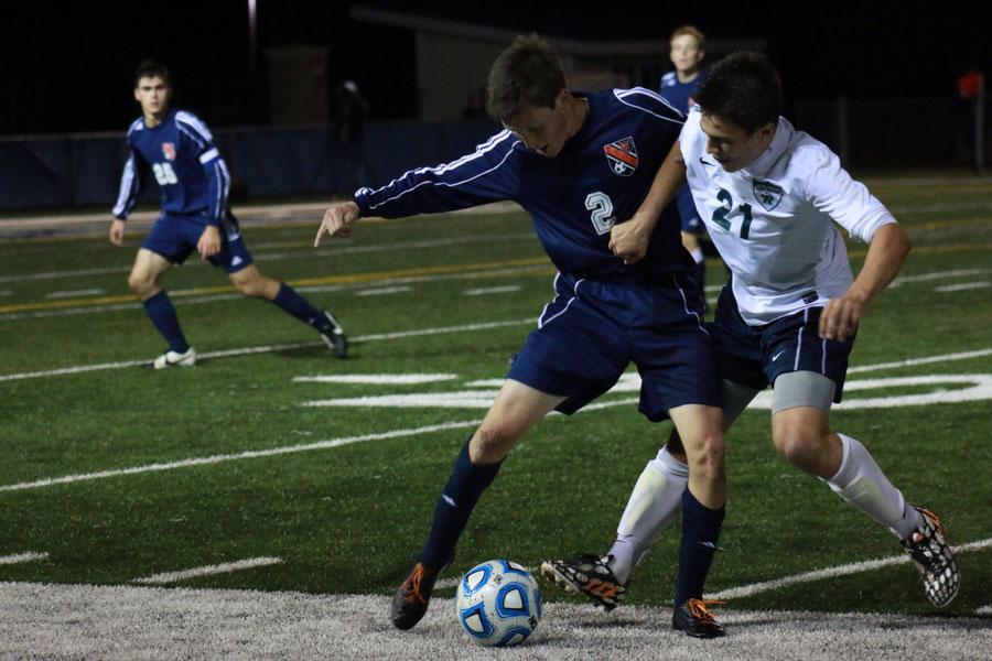 Senior Mark Roth prepares to kick the ball. 