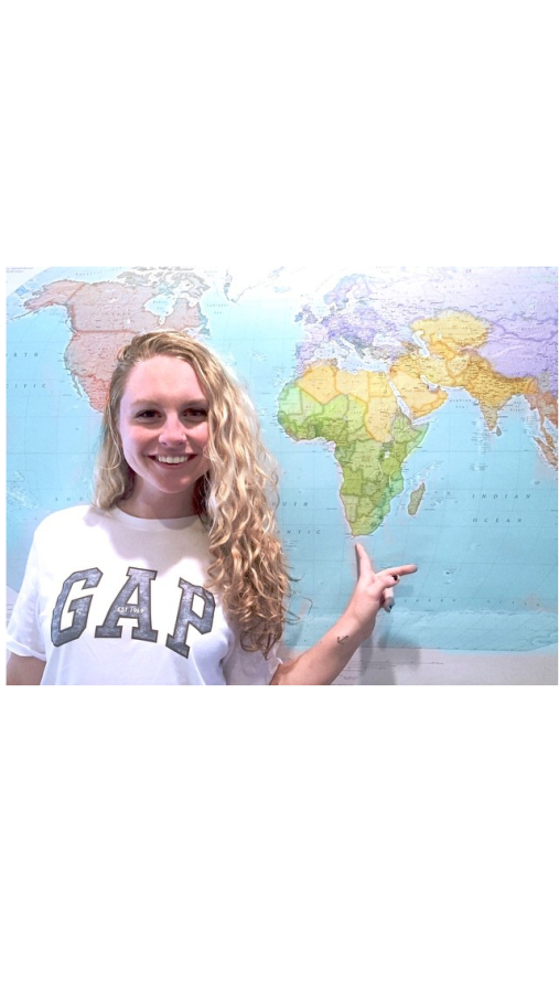 Kiley+Leff+points+to+South+Africa+on+a+map.+