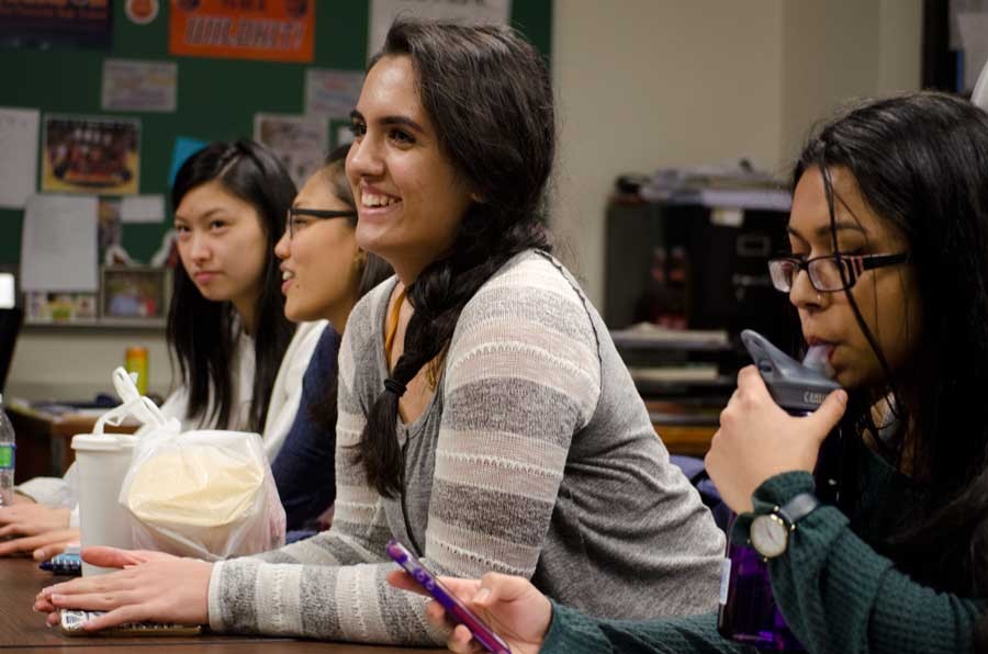 Members of the South Asian Middle Eastern Alliance club learn about each others backgrounds and experiences.