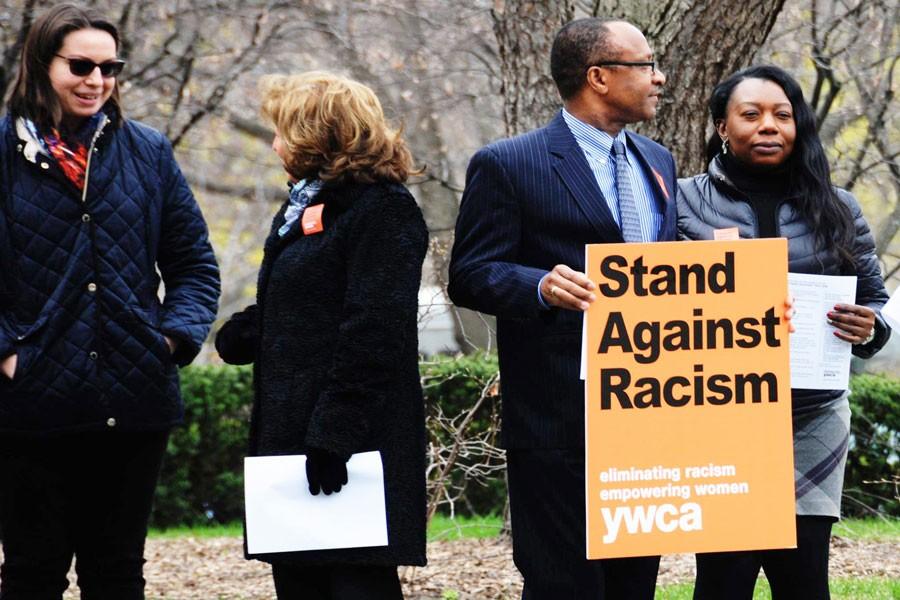 Evanston+residents+at+last+years+Stand+Against+Racism.+