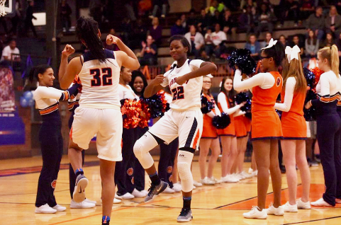 Two LadyKits get hyped before a game