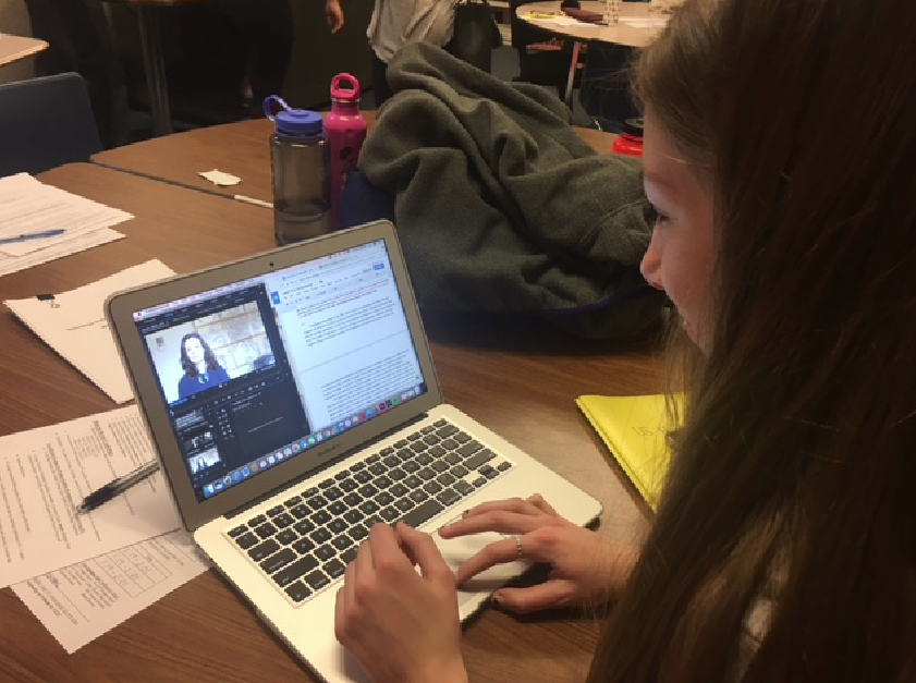 Senior Lanie Lott edits her documentary 