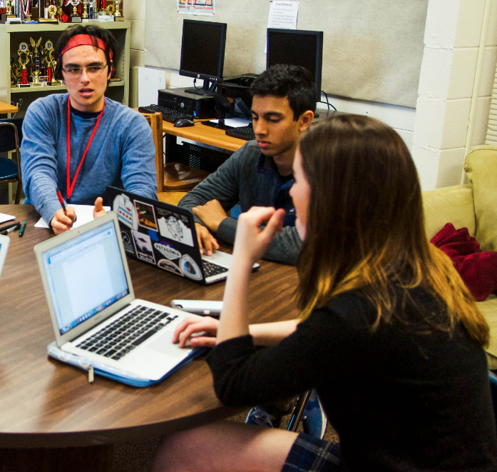 Debate students work through a case study 