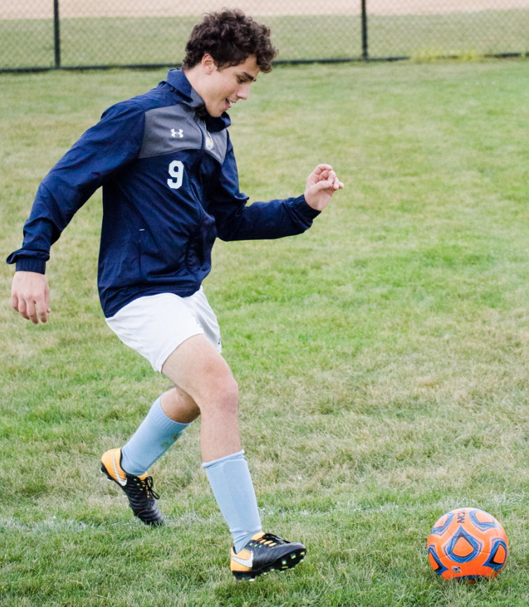 Gavin Rosengarten dribbles the ball at a practice back in August.