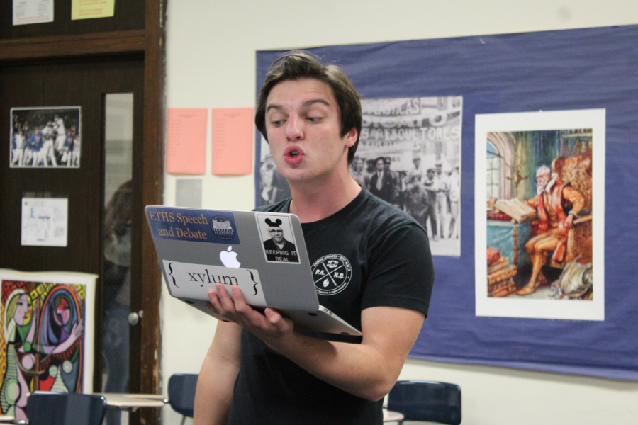 Junior Max Layden perfects his argument.