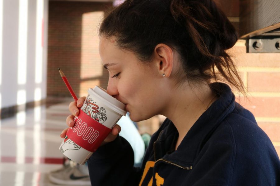 Junior Valerie Abushevich enjoys caffeinated beverages in the morning like so many others