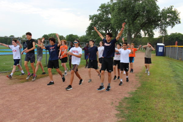 Boys cross country at tryouts.
