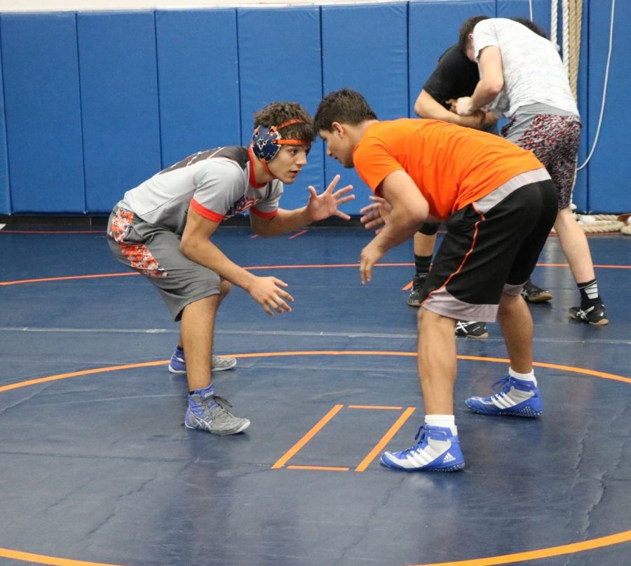 Sophomore Ricardo Salinas at practice. 