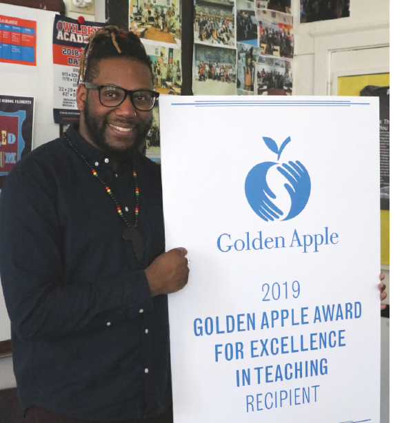 Corey Winchester was awarded a 2019 Golden Apple Award on March 18.