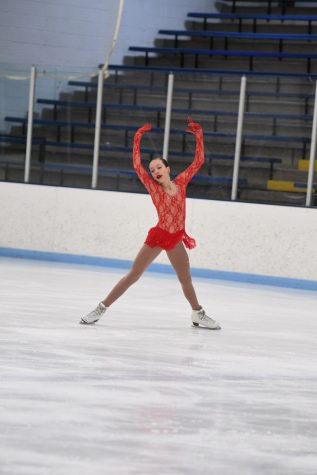 Freshman Lucia Mena skates at the national championship.