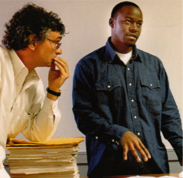 Taylor in 2001 with Chicago Tribune reporter Maurice Possley. 