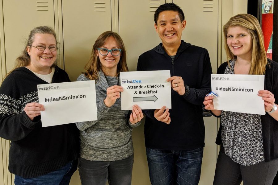 The IIT departments EdTechTeam—David Chan, Jessica Don, Mina Marien and Melanie Marzen —at IDEA minicon.