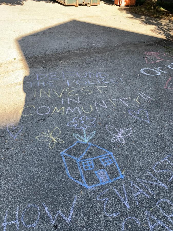 As seen here, chalk-outs have been a common tool in Black Lives Matter protests.