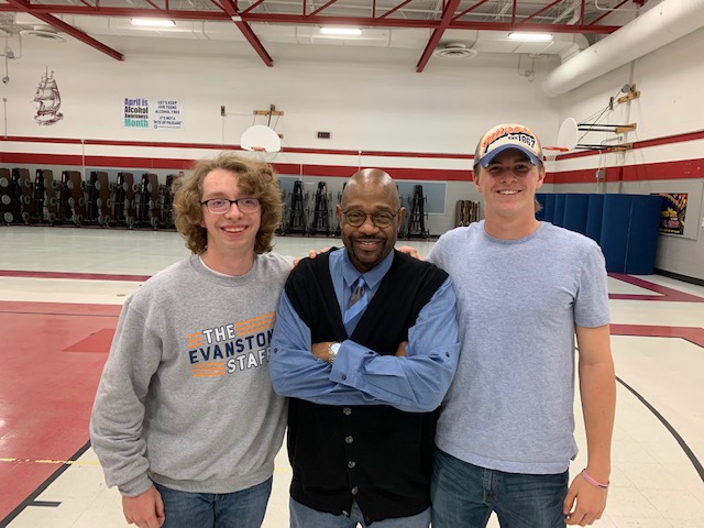 From left: Werner, Lowe and Cameron Mulvihill, 2018-19 Entertainment Reviewer, at a 2019 IHSA event.