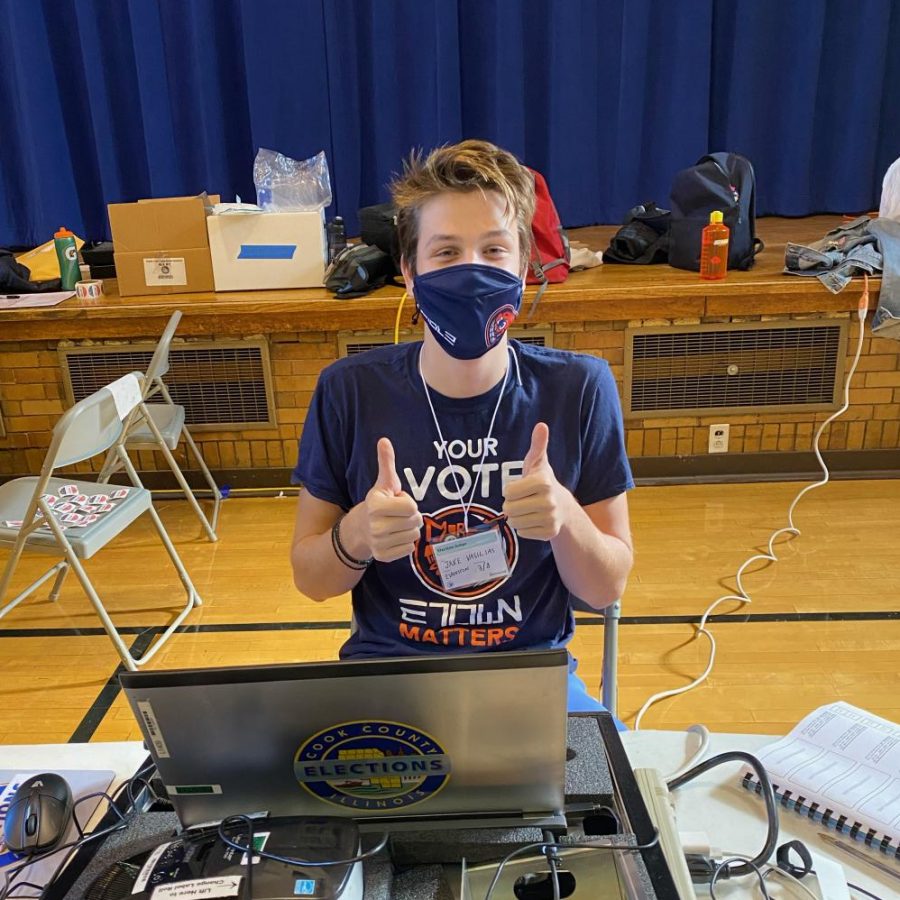 Jake Vasilias works the polls on Election Day 2020.