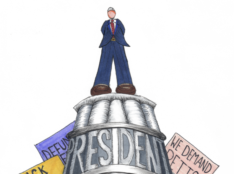 president on pedestal - Sabrina Barnes