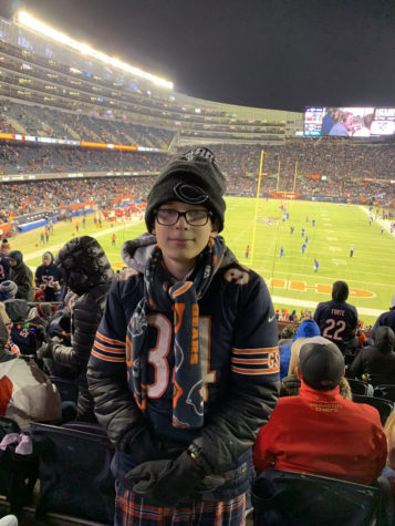 Junior Jeremy Schoen at one of his first Soldier Field Chicago Bears games