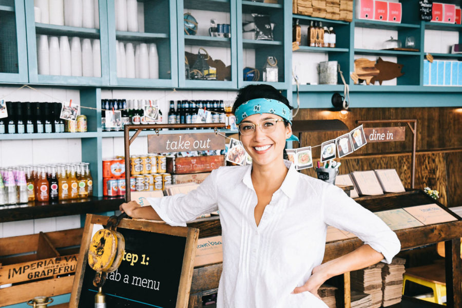 Donna Lee in her restaurant, Brown Bag Seafood Co.. Photo courtesy of Donna Lee