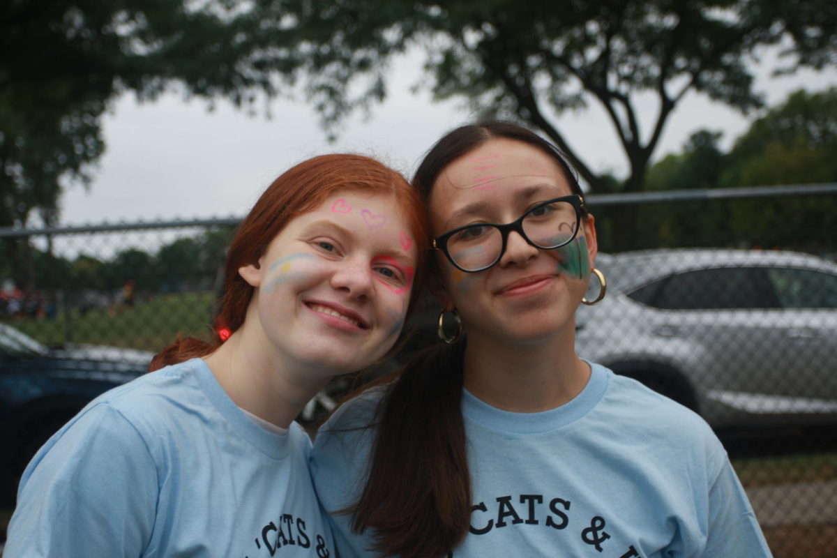 Students celebrate with face paint.