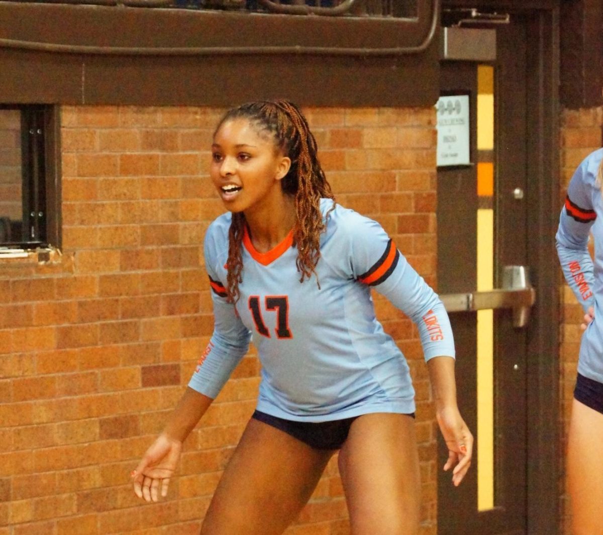 Junior Frankie Taylor held impressive blocks throughout both sets, despite loss