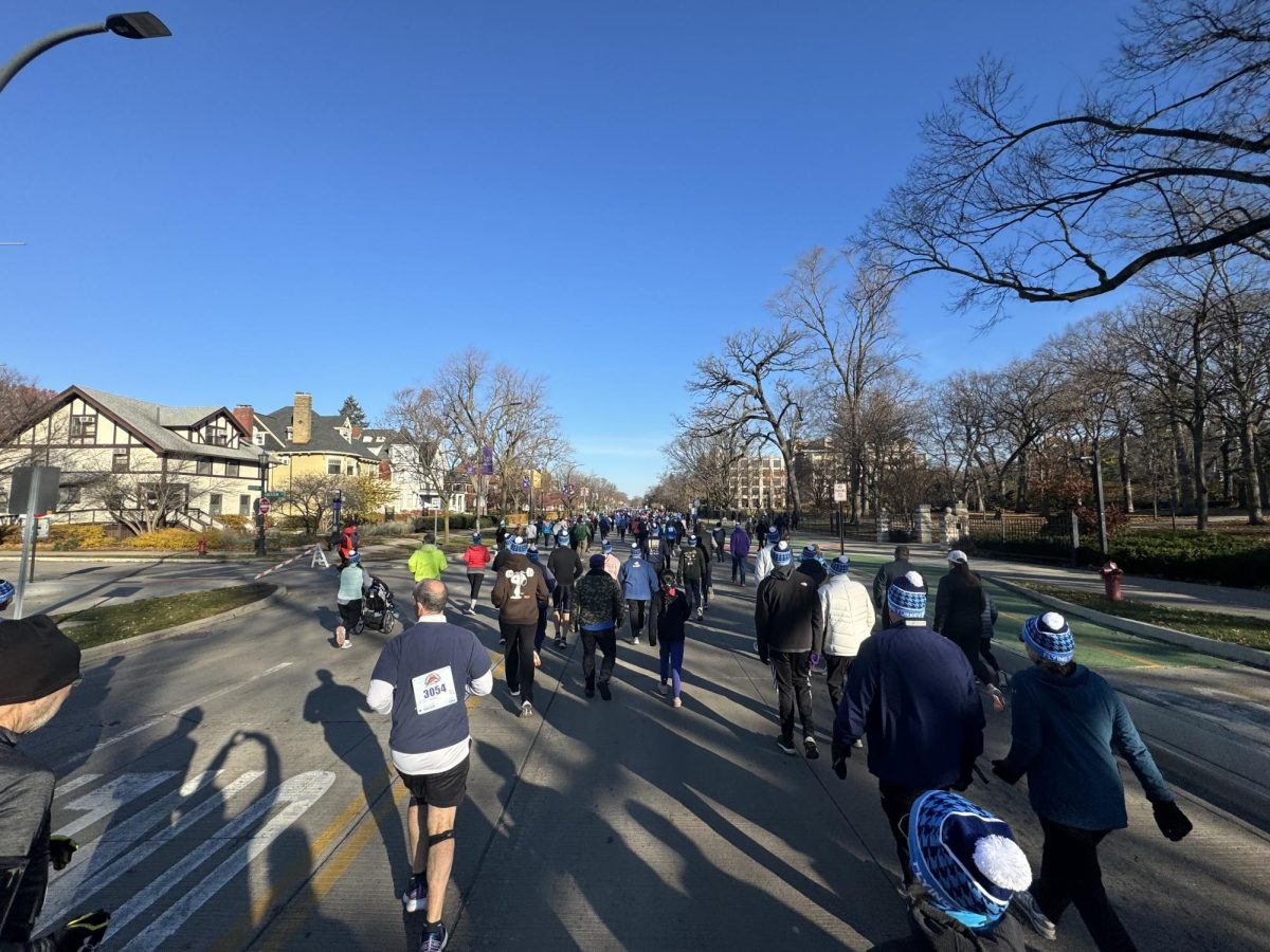 The race started and ended just south of Northwesterns main campus.