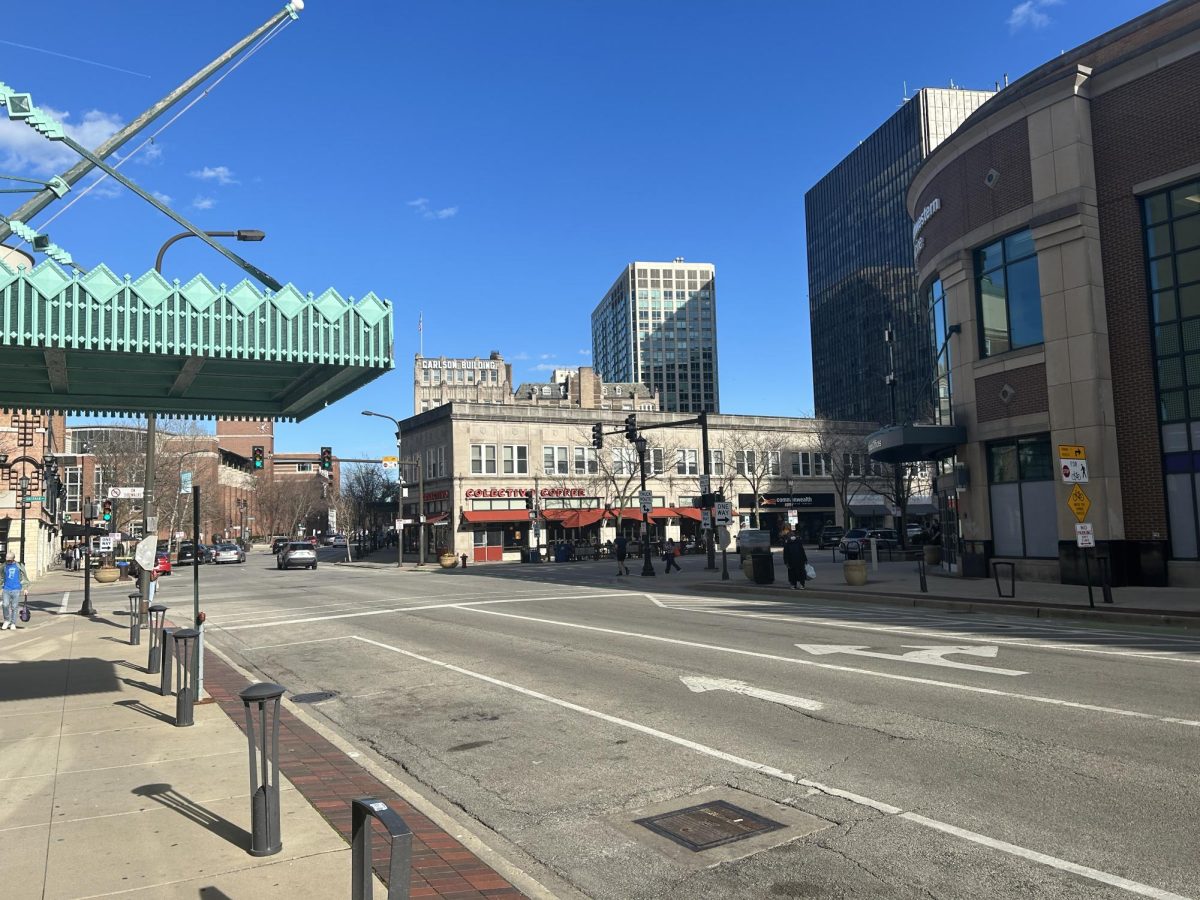 A view of downtown Evanston from Church Street.