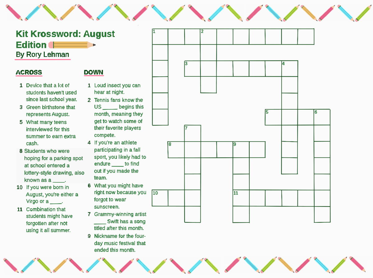 Evanstonian August Monthly Crossword: Back to School Edition