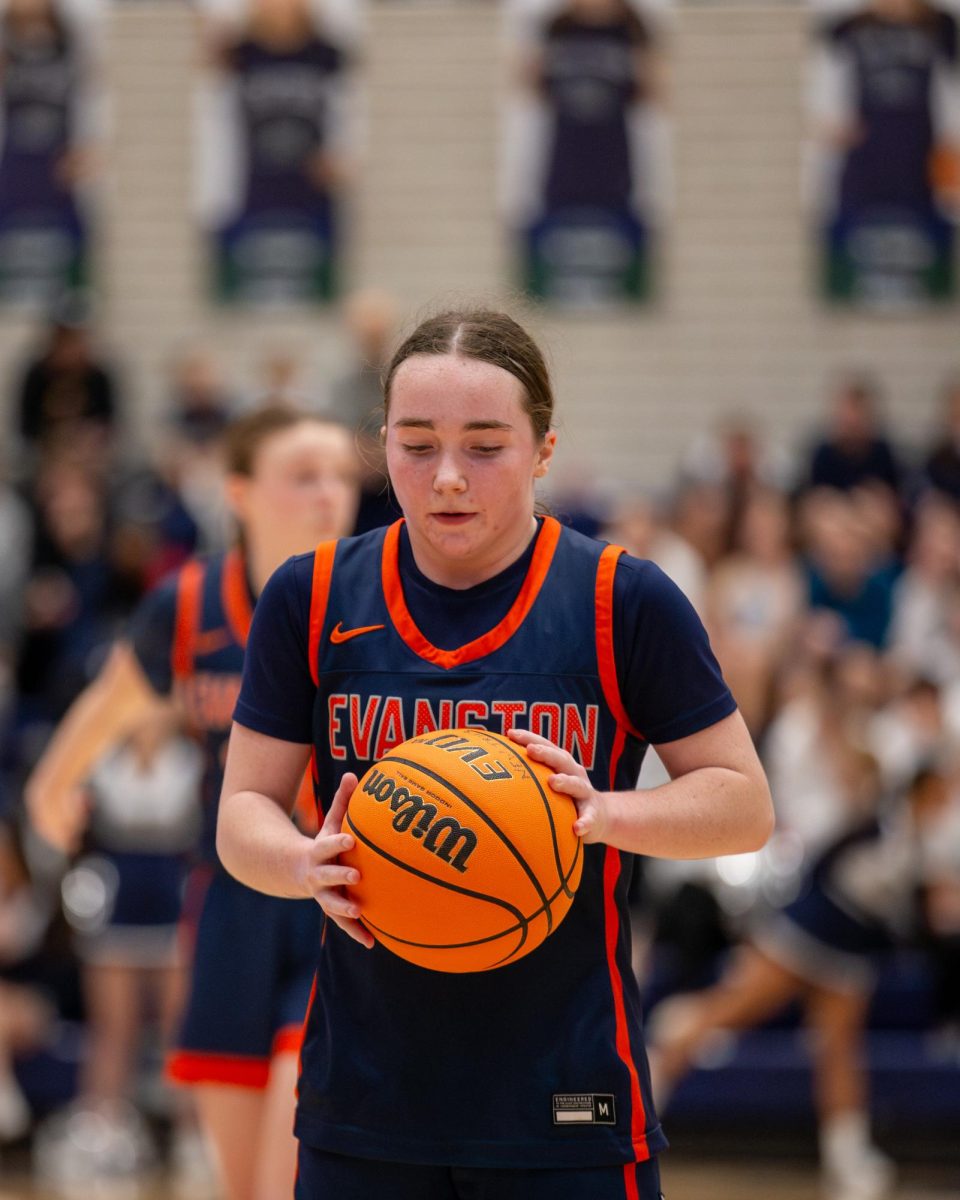 Sandra Deeney, senior, sets up for a free throw.