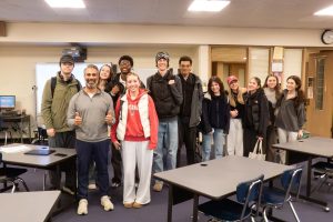 Mr. Patel (second from left) poses with students in his Block 8 AP Government
and Politics class. SAM ZAKARIN/THE EVANSTONIAN